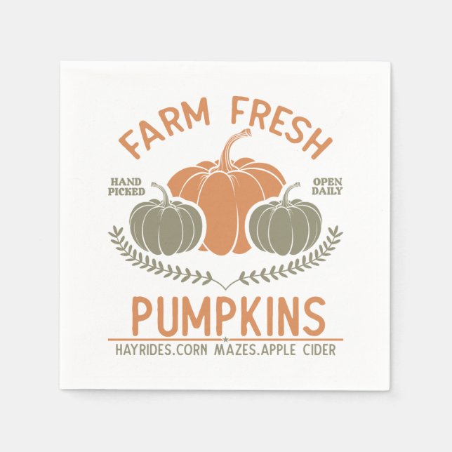 Servilleta De Papel Calabazas frescas de granja | Hand Picked (Anverso)