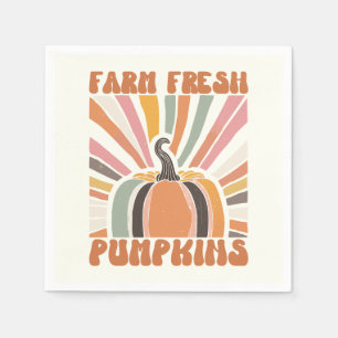 Servilleta De Papel Calabazas frescas de la granja retro
