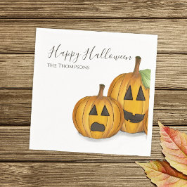 Servilleta De Papel Calabazas Lindas de Halloween Jack O'lanterns Simp