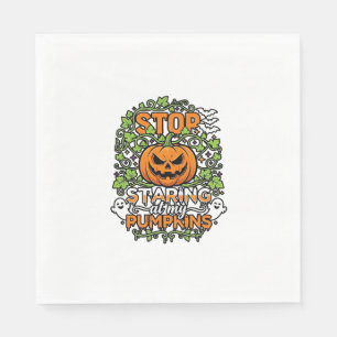 Servilleta De Papel Calabazas Mirando Fantasmas Murciélagos Halloween_