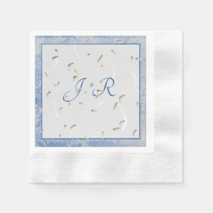 Servilleta De Papel Calabazas monogramadas de mármol azul y gris