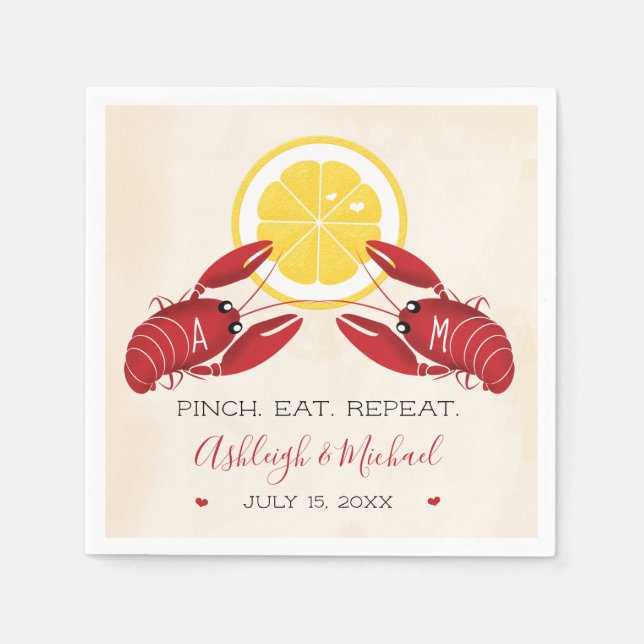 Servilleta De Papel Calabazas Monogramadas para la ducha de marisco Bo (Anverso)