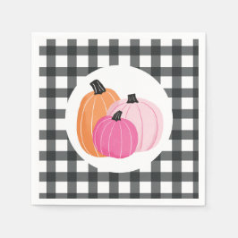 Servilleta De Papel Calabazas rosadas de Halloween Napkins negro Placa