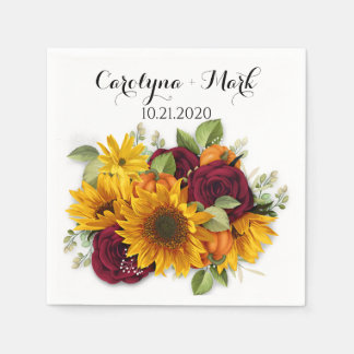 Servilleta De Papel Calabazas rusticas Bodas de calabaza de otoño