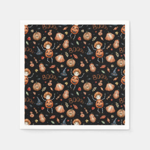 Servilleta De Papel Calabazas y boos de Halloween