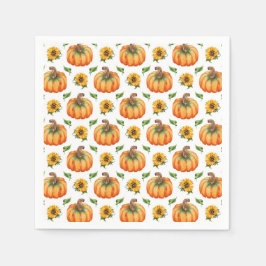 Servilleta De Papel Calabazas y girasoles