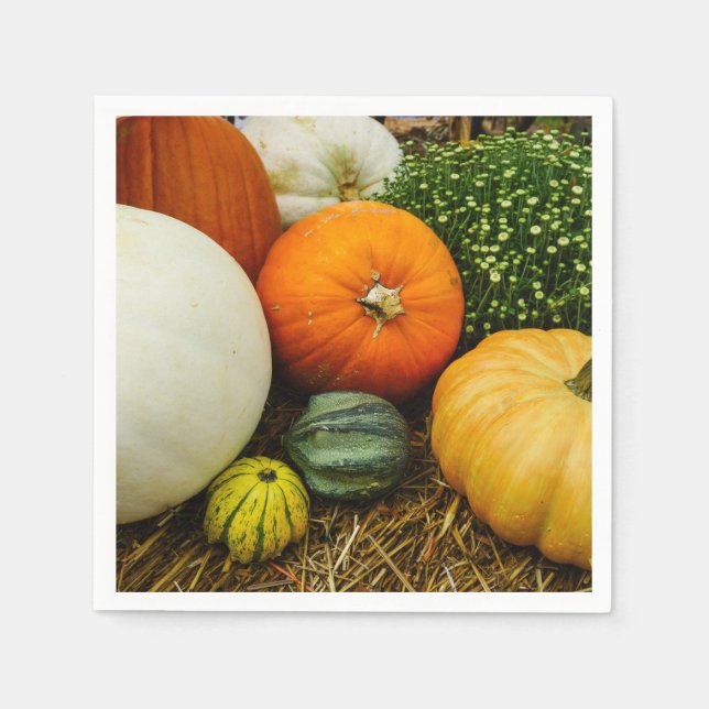 Servilleta De Papel Calabazas Y Gris (Anverso)
