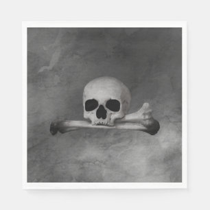 Servilleta De Papel Calavera Antiguo y Huesos Cruzados sobre Textura G