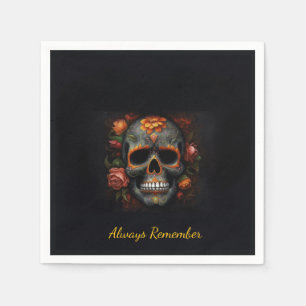 Servilleta De Papel Calavera Azucarada Regal Bloom, personalizable