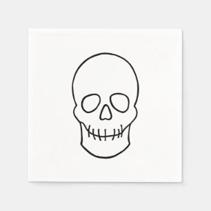 Servilleta De Papel Calavera - Blanco y negro