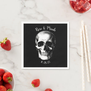 Servilleta De Papel Calavera Boda Gótica de Halloween
