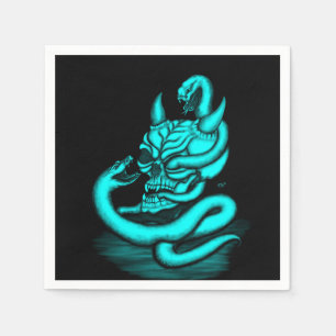 Servilleta De Papel Calavera - Cabeza malvada con serpiente
