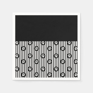 Servilleta De Papel Calavera Caprichosa Cráneos de Halloween en Blanco