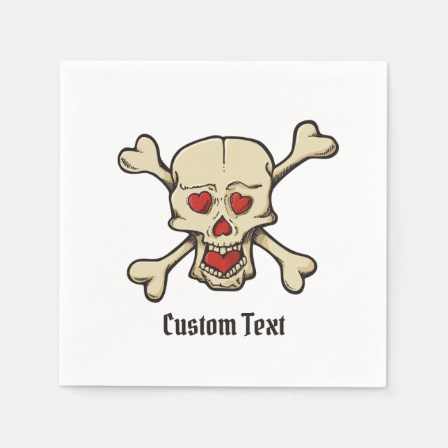 Servilleta De Papel Calavera con corazón (Anverso)
