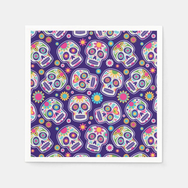 Servilleta De Papel Calavera de Azúcar  (Anverso)