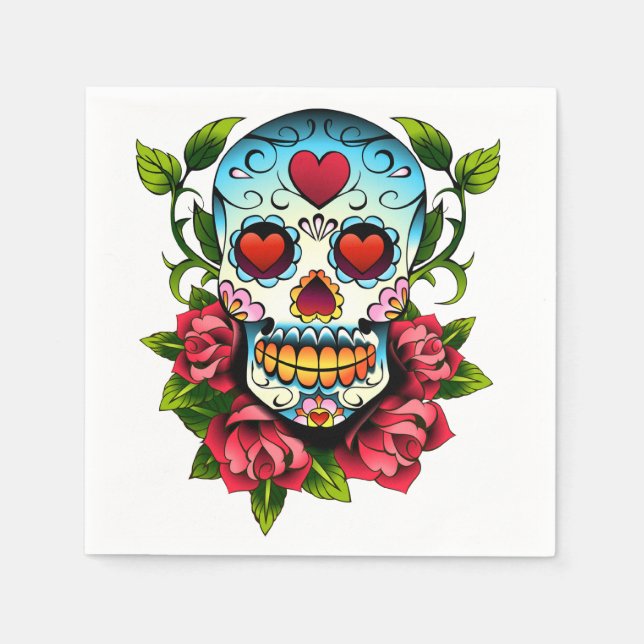 Servilleta De Papel Calavera de azúcar (Anverso)