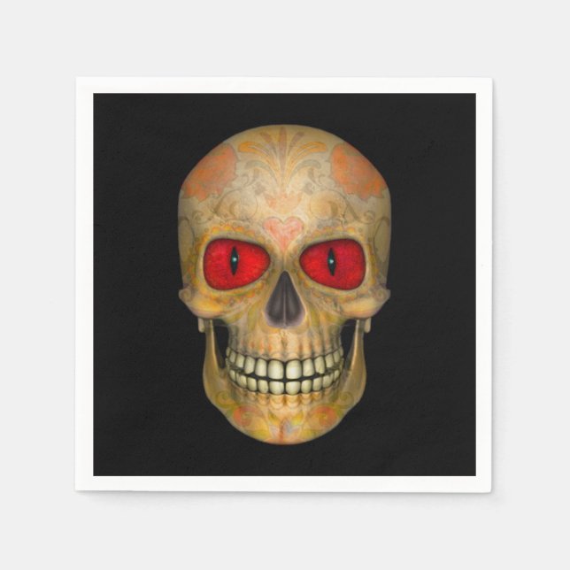 Servilleta De Papel Calavera de azúcar muerta Voodoo Zombie Cocktail N (Anverso)