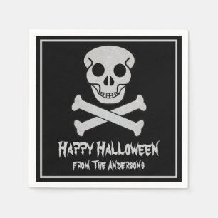 Servilleta De Papel Calavera de Halloween y toallas de huesos