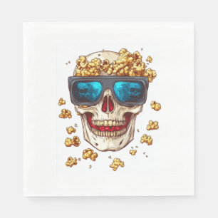 Servilleta De Papel Calavera de palomitas de maíz aterradora � Esquele