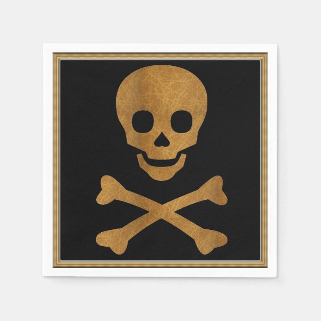 Servilleta De Papel Calavera de papel de huesos (Anverso)