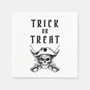 Servilleta De Papel Calavera de Pirata Espeluznante Halloween Truco o