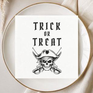 Servilleta De Papel Calavera de Pirata Espeluznante Halloween Truco o 