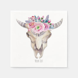 Servilleta De Papel Calavera de vaca floral rústica Boho Chic fiesta p