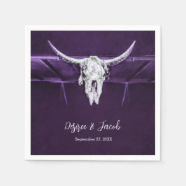 Servilleta De Papel Calavera de vaca toro occidental Rústico blanco mo