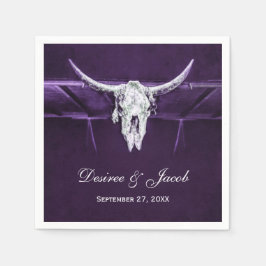 Servilleta De Papel Calavera de vaca toro occidental Rústico blanco mo