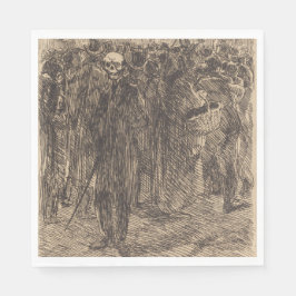 Servilleta De Papel Calavera en la multitud (por Albert Besnard)