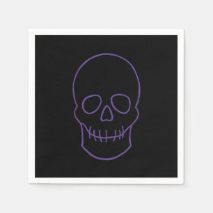Servilleta De Papel Calavera en morado y negro