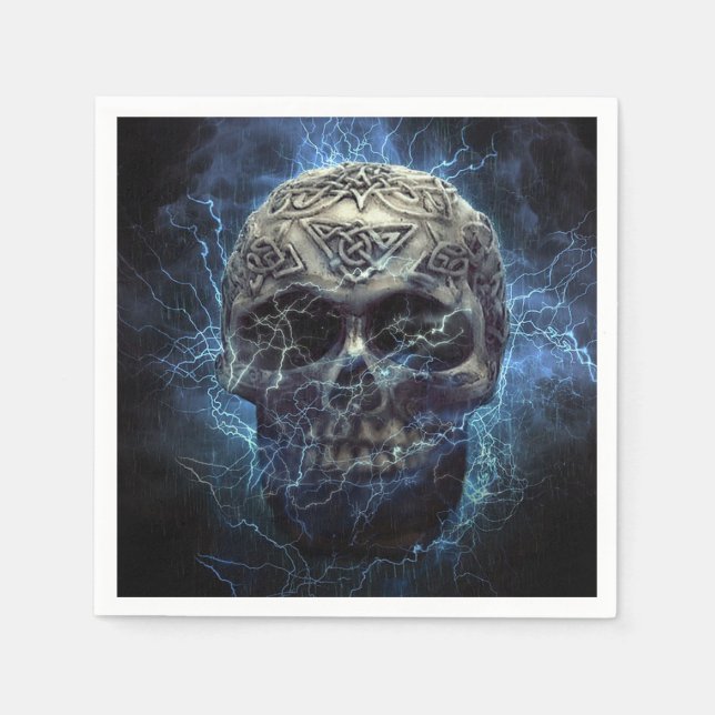 Servilleta De Papel Calavera espeluznante (Anverso)