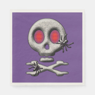 Servilleta De Papel Calavera espeluznante clásica de Halloween Arañas