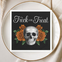 Calavera Floral Gótico Negro Truco o Trato Hallowe