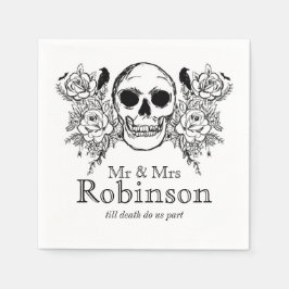 Servilleta De Papel Calavera floral hasta la muerte nos separan la ser