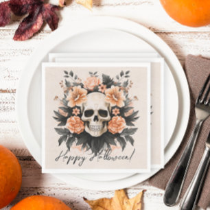 Servilleta De Papel Calavera Floral Vintage de Halloween