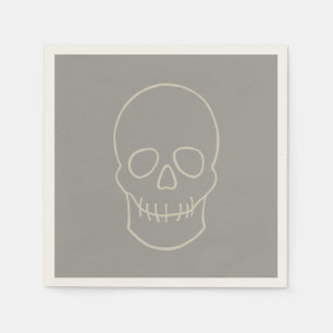 Servilleta De Papel Calavera - Gris fantasma y blanco óseo
