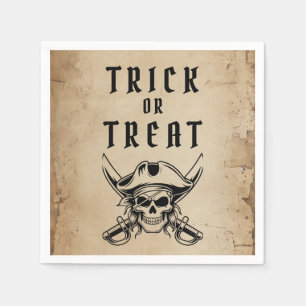 Servilleta De Papel Calavera Pirata Antiguo Truco O Trato Halloween