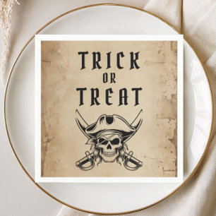Servilleta De Papel Calavera Pirata Antiguo Truco O Trato Halloween