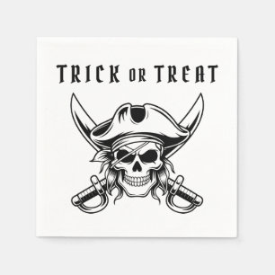 Servilleta De Papel Calavera Pirata Truco o Trato Halloween