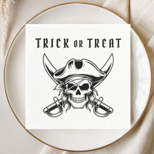 Servilleta De Papel Calavera Pirata Truco o Trato Halloween
