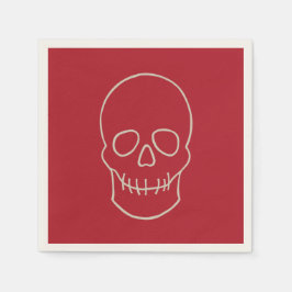 Servilleta De Papel Calavera - Rojo en sangre y blanco óseo