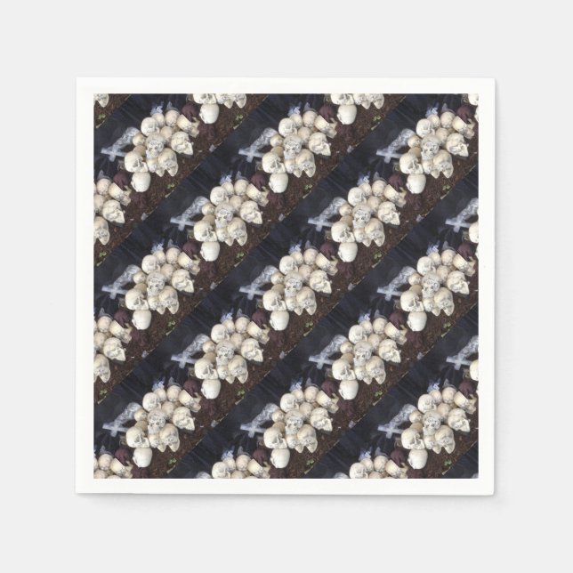 Servilleta De Papel Calaveras asustadas con ojos de palomitas (Anverso)