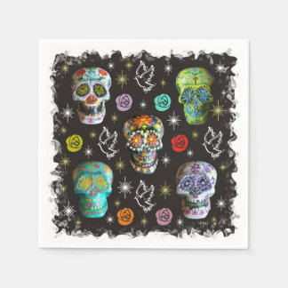 Servilleta De Papel Calaveras azucareras coloridas