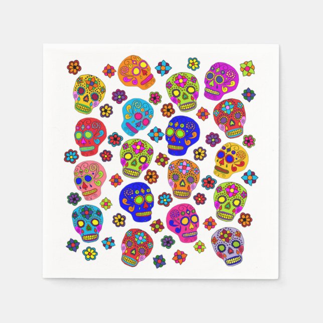 Servilleta De Papel Calaveras de azúcar (Anverso)