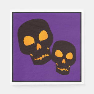 Servilleta De Papel Calaveras de Halloween negras