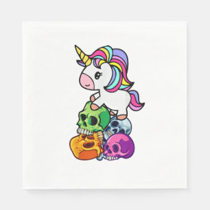 Servilleta De Papel Calaveras de unicornio y muertos. Divertido Gótico