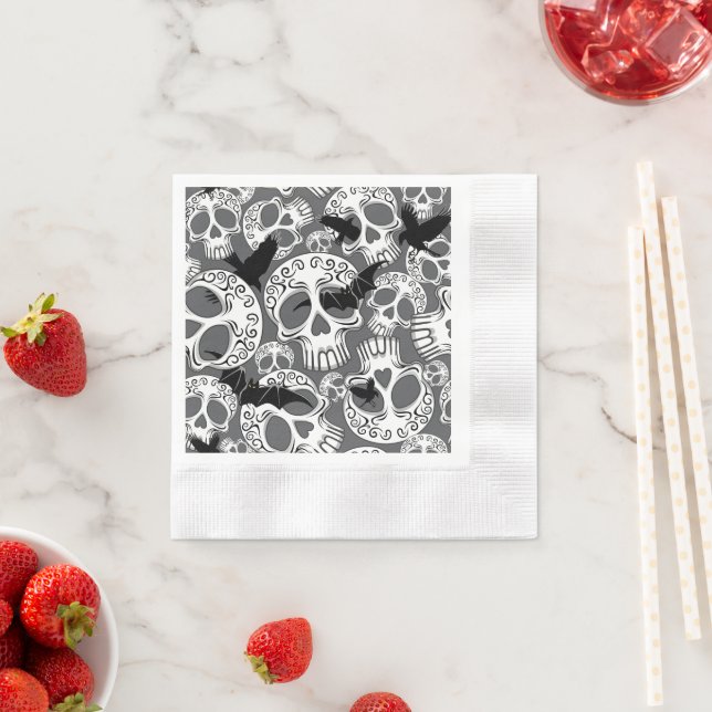 Servilleta De Papel Calaveras decorativas de Halloween (In situ)