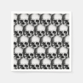Servilleta De Papel Calaveras en blanco y negro