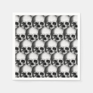 Servilleta De Papel Calaveras en blanco y negro